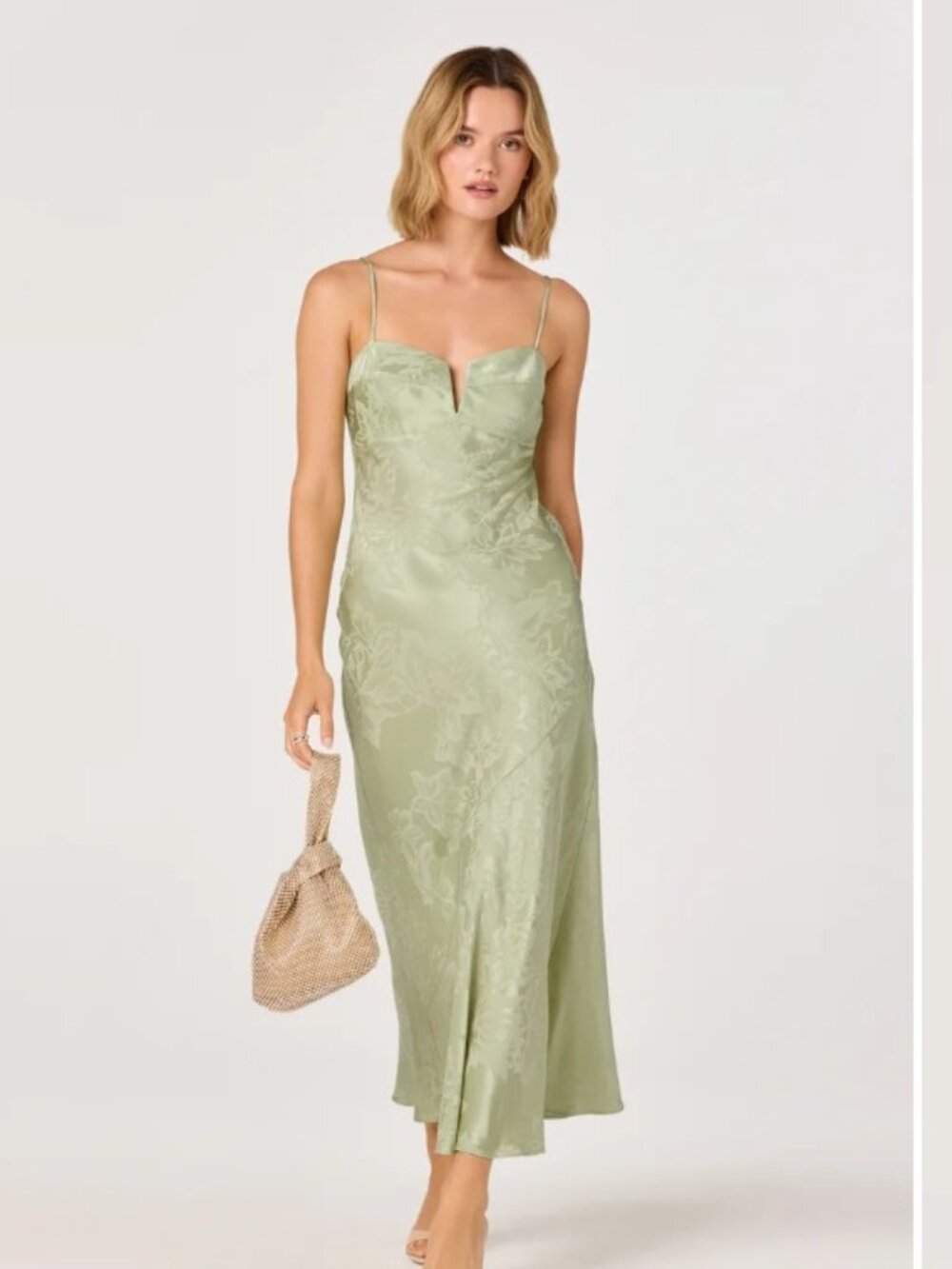 ASTR the Label: Tyla Satin Bias-Cut Maxi Dress NWT